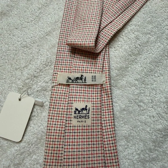 Hermes Red and Blue Patterned Tie